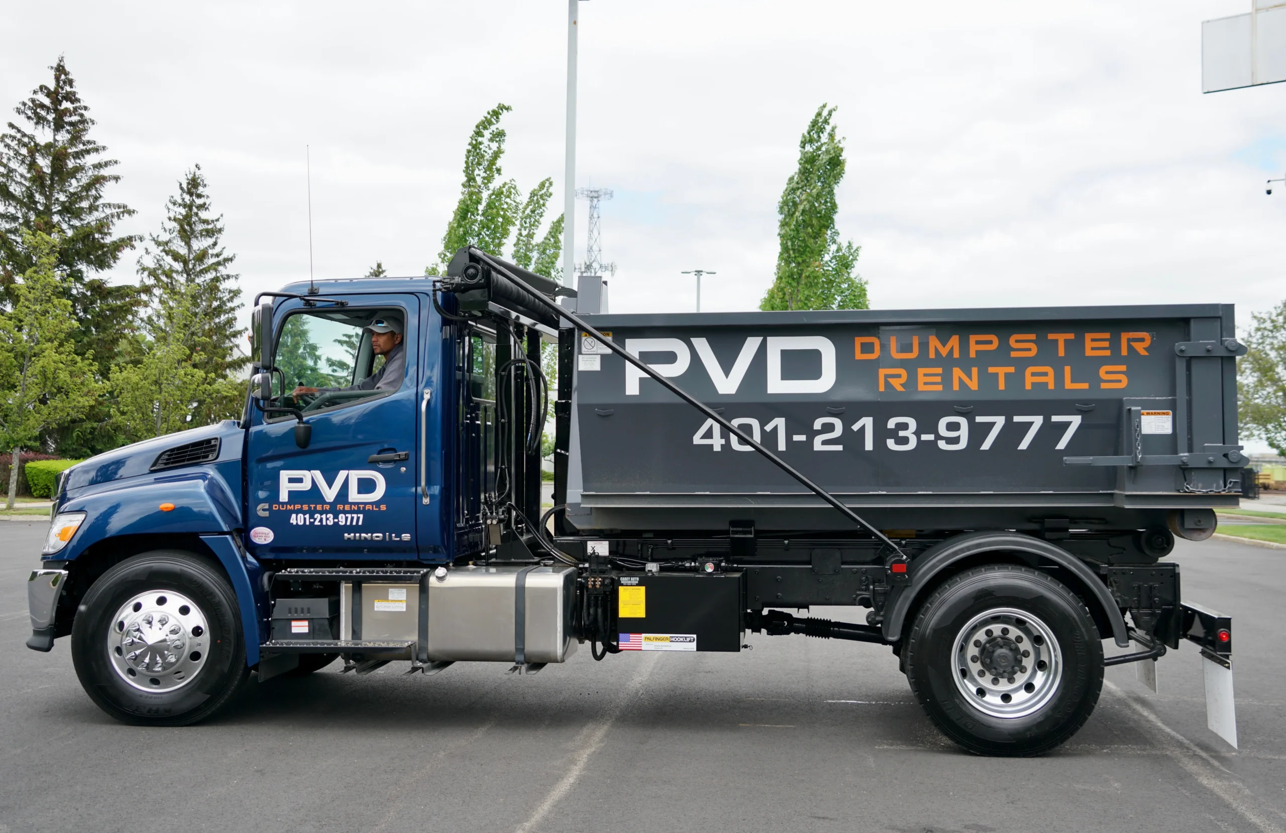 PVD Dumpster Rentals roll-off delivered in Norfolk County, MA